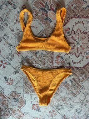 Lokal Sun + Swim Company Marigold textured bikini. One size fits most. NWOT